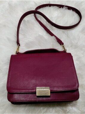 Lauren Merkin Women's Burgundy Leather Crossbody Shoulder Bag